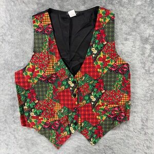 On Tour Women’s Patchwork Vest Holiday Christmas Festive Grandma Presents